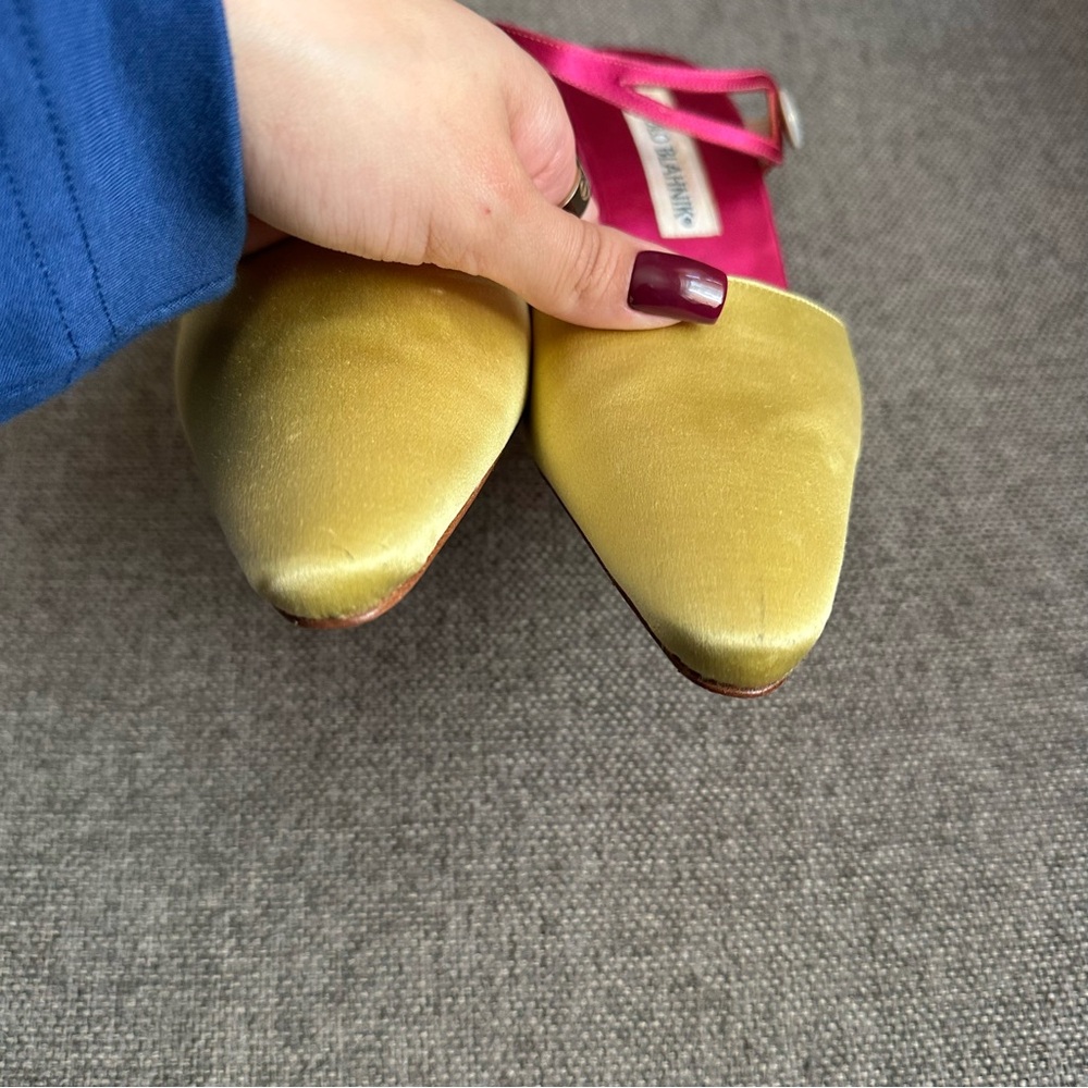 Vintage Manolo Blahnik satin mules - Picture 5 of 8